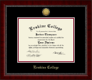 Erskine College diploma frame - Gold Engraved Medallion Diploma Frame in Sutton