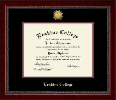 Erskine College diploma frame - Gold Engraved Medallion Diploma Frame in Sutton