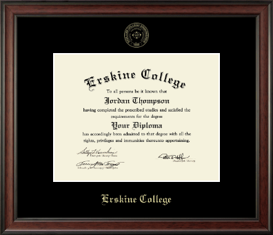 Erskine College diploma frame - Gold Embossed Diploma Frame in Studio