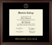 Hendrix College Gold Embossed Diploma Frame in Studio