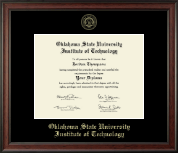 Oklahoma State University Institute of Technology Gold Embossed Diploma Frame in Studio