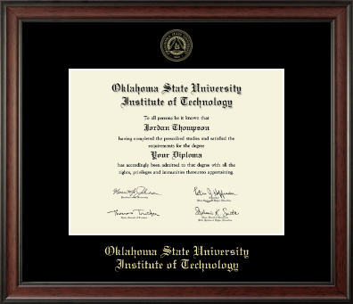 Oklahoma State University Institute of Technology diploma frame - Gold Embossed Diploma Frame in Studio