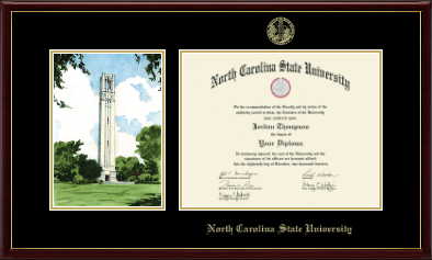 North Carolina State University diploma frame - Campus Scene Diploma Frame in Galleria