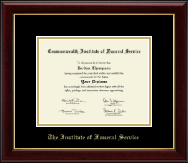 The Institute of Funeral Service Gold Embossed Diploma Frame in Gallery