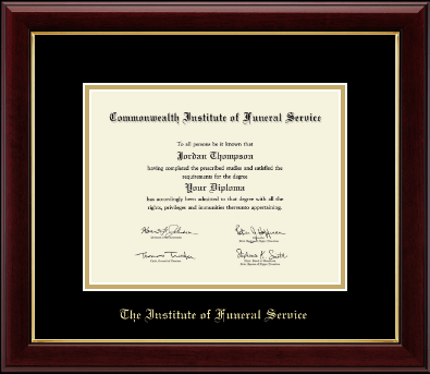 The Institute of Funeral Service diploma frame - Gold Embossed Diploma Frame in Gallery