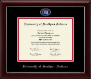 University of Southern Indiana Masterpiece Medallion Diploma Frame in Gallery Silver