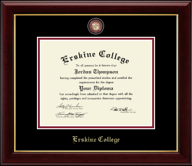 Erskine College diploma frame - Masterpiece Medallion Diploma Frame in Gallery