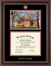 Erskine College diploma frame - Campus Scene Masterpiece Diploma Frame in Chateau