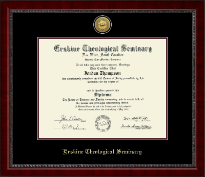 Erskine College diploma frame - Gold Engraved Medallion Diploma Frame in Sutton