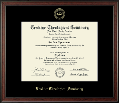 Erskine College diploma frame - Gold Embossed Diploma Frame in Studio