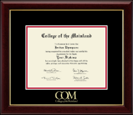 College of the Mainland Gold Embossed Diploma Frame in Gallery