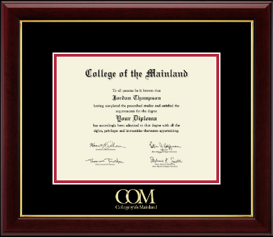 College of the Mainland diploma frame - Gold Embossed Diploma Frame in Gallery