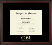 College of the Mainland Gold Embossed Diploma Frame in Studio Gold