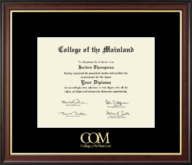 College of the Mainland diploma frame - Gold Embossed Diploma Frame in Studio Gold