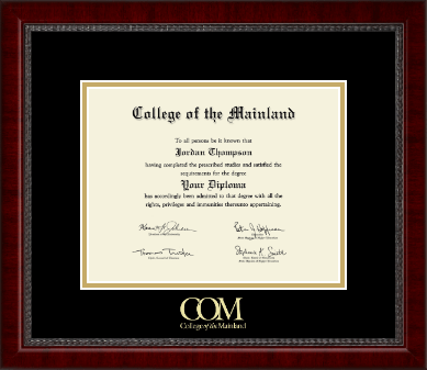 College of the Mainland diploma frame - Gold Embossed Diploma Frame in Sutton