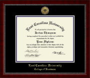 East Carolina University Gold Engraved Medallion Diploma Frame in Sutton