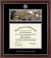 East Carolina University diploma frame - Campus Scene Masterpiece Diploma Frame in Chateau