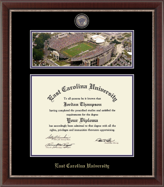 East Carolina University diploma frame - Campus Scene Masterpiece Diploma Frame in Chateau