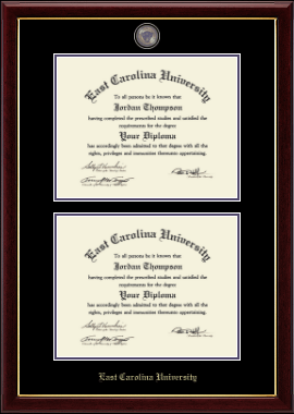 East Carolina University diploma frame - Masterpiece Medallion Double Diploma Frame in Gallery