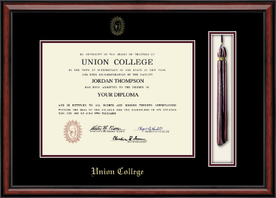 Union College in New York diploma frame - Tassel & Cord Diploma Frame in Southport