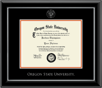 Oregon State University diploma frame - Silver Embossed Diploma Frame in Onyx Silver