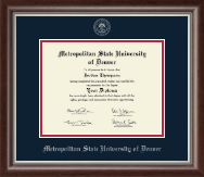Metropolitan State University of Denver Siver Embossed Diploma Frame in Devonshire