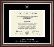 Temple University diploma frame - Silver Embossed Diploma Frame in Devonshire