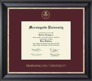 Morningside University Gold Embossed Diploma Frame in Noir