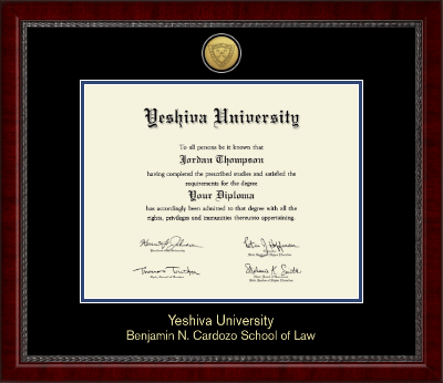 Yeshiva University diploma frame - Gold Engraved Medallion Diploma Frame in Sutton