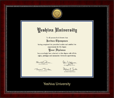 Yeshiva University diploma frame - Gold Engraved Medallion Diploma Frame in Sutton