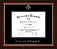 University of Evansville Gold Embossed Diploma Frame in Murano