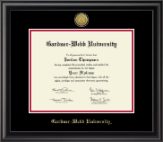 Gardner-Webb University Gold Engraved Medallion Diploma Frame in Midnight