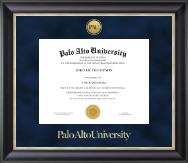Palo Alto University Gold Engraved Medallion Diploma Frame in Noir