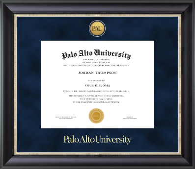 Palo Alto University diploma frame - Gold Engraved Medallion Diploma Frame in Noir