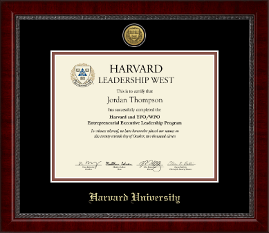 Harvard University certificate frame - Gold Engraved Medallion Certificate Frame in Sutton