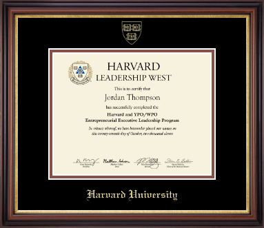 Harvard University certificate frame - Gold Embossed Certificate Frame in Regency Gold