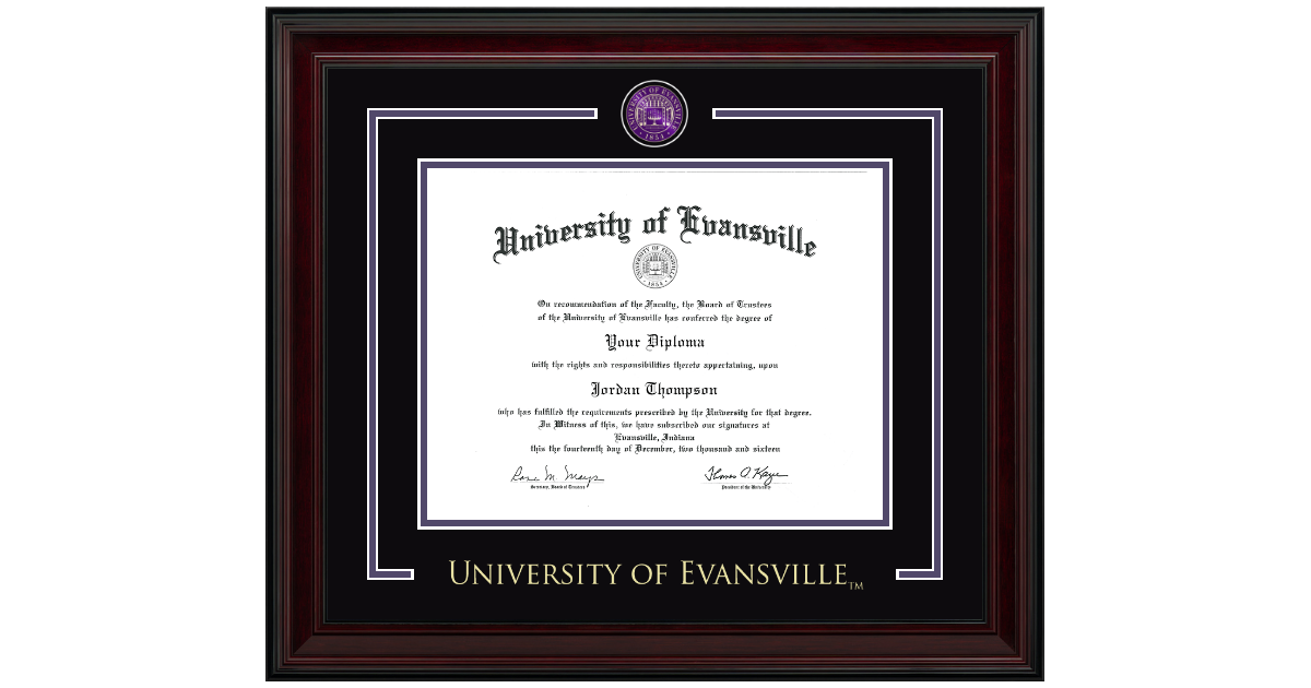Showcase Edition Diploma Frame in Encore University of Evansville ...