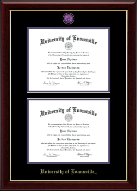 University of Evansville diploma frame - Masterpiece Medallion Double Diploma Frame in Gallery