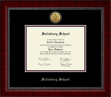 Salisbury School diploma frame - Gold Engraved Medallion Diploma Frame in Sutton