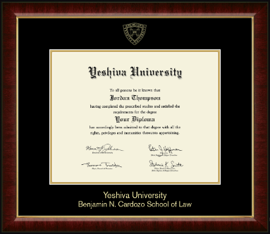 Yeshiva University diploma frame - Gold Embossed Diploma Frame in Murano