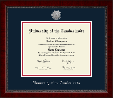 University of the Cumberlands diploma frame - Sliver Engraved Medallion Diploma Frame in Sutton