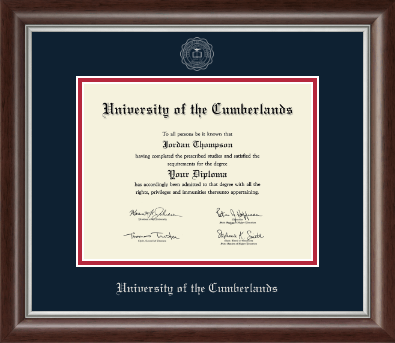 University of the Cumberlands diploma frame - Silver Embossed Diploma Frame in Devonshire
