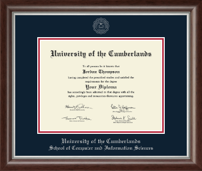 University of the Cumberlands diploma frame - Silver Embossed Diploma Frame in Devonshire