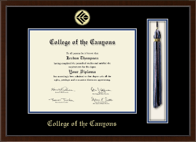 College of the Canyons diploma frame - Tassel & Cord Diploma Frame in Delta