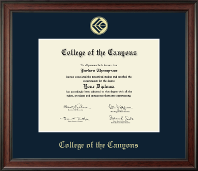 College of the Canyons diploma frame - Gold Embossed Diploma Frame in Studio