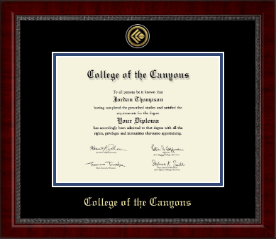 College of the Canyons diploma frame - Gold Engraved Medallion Diploma Frame in Sutton