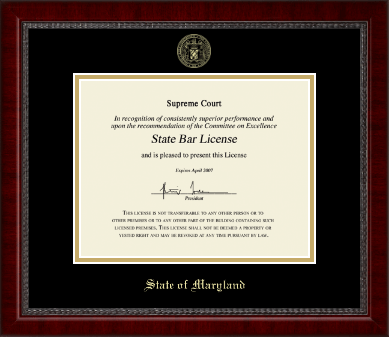 State of Maryland certificate frame - Gold Embossed Certificate Frame in Sutton