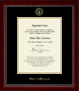 State of Maryland Gold Embossed Certificate Frame in Sutton
