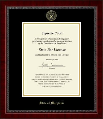 State of Maryland certificate frame - Gold Embossed Certificate Frame in Sutton