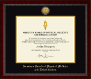 American Board of Physical Medicine and Rehabilitation certificate frame - Gold Engraved Medallion Certificate Frame in Sutton